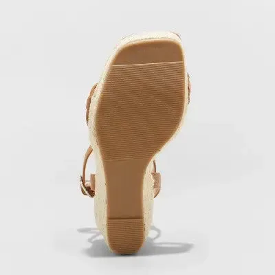 A New Day Women's Espadrille Wedge Heels Sandals Memory Foam Insoles