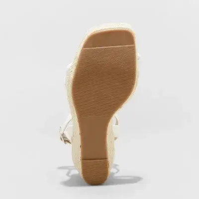 A New Day Women's Espadrille Wedge Heels Sandals Memory Foam Insoles