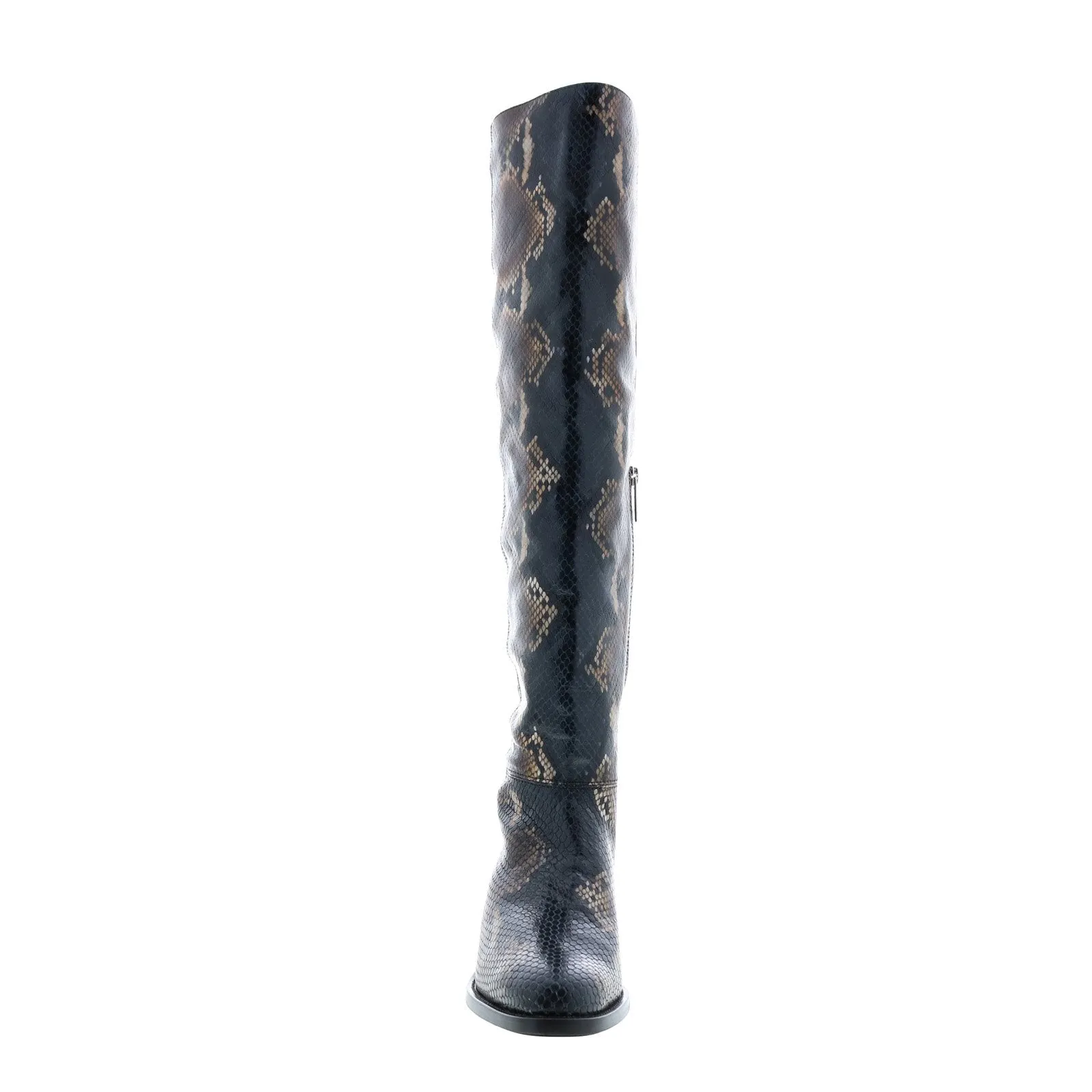 Aquatalia Nahla Snake Print 34L3775-NBN Womens Brown Leather Zipper Knee High Boots Shoes