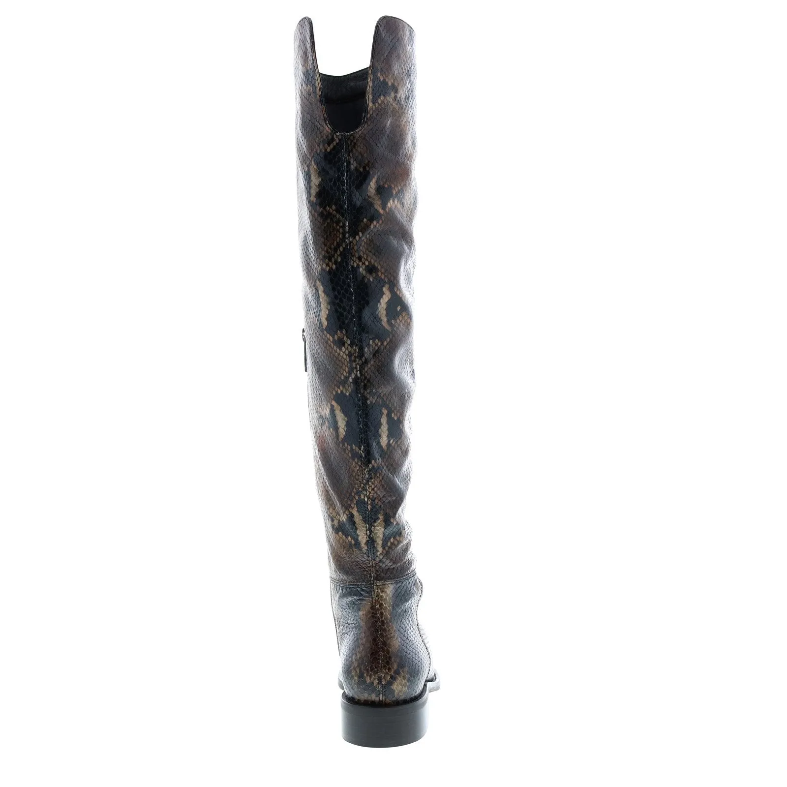 Aquatalia Nahla Snake Print 34L3775-NBN Womens Brown Leather Zipper Knee High Boots Shoes