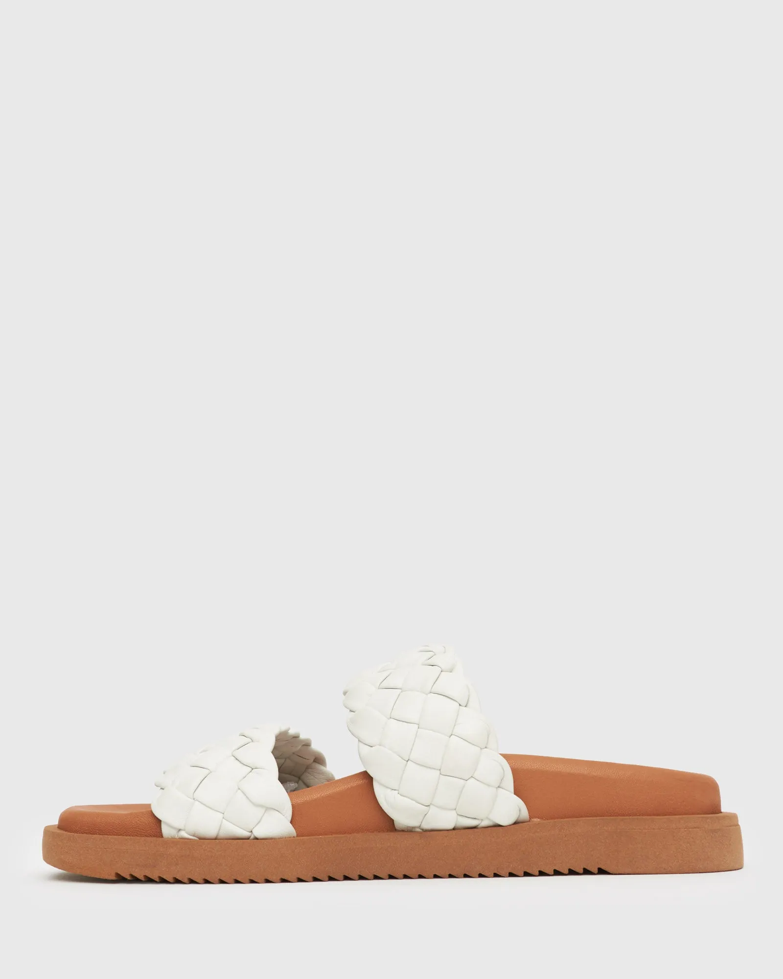 ATHENA Woven Leather Footbed Slides