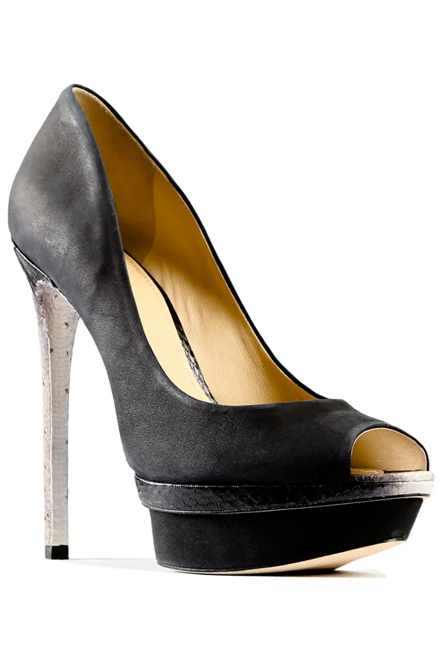 B Brian Atwood Snake-Print Heel