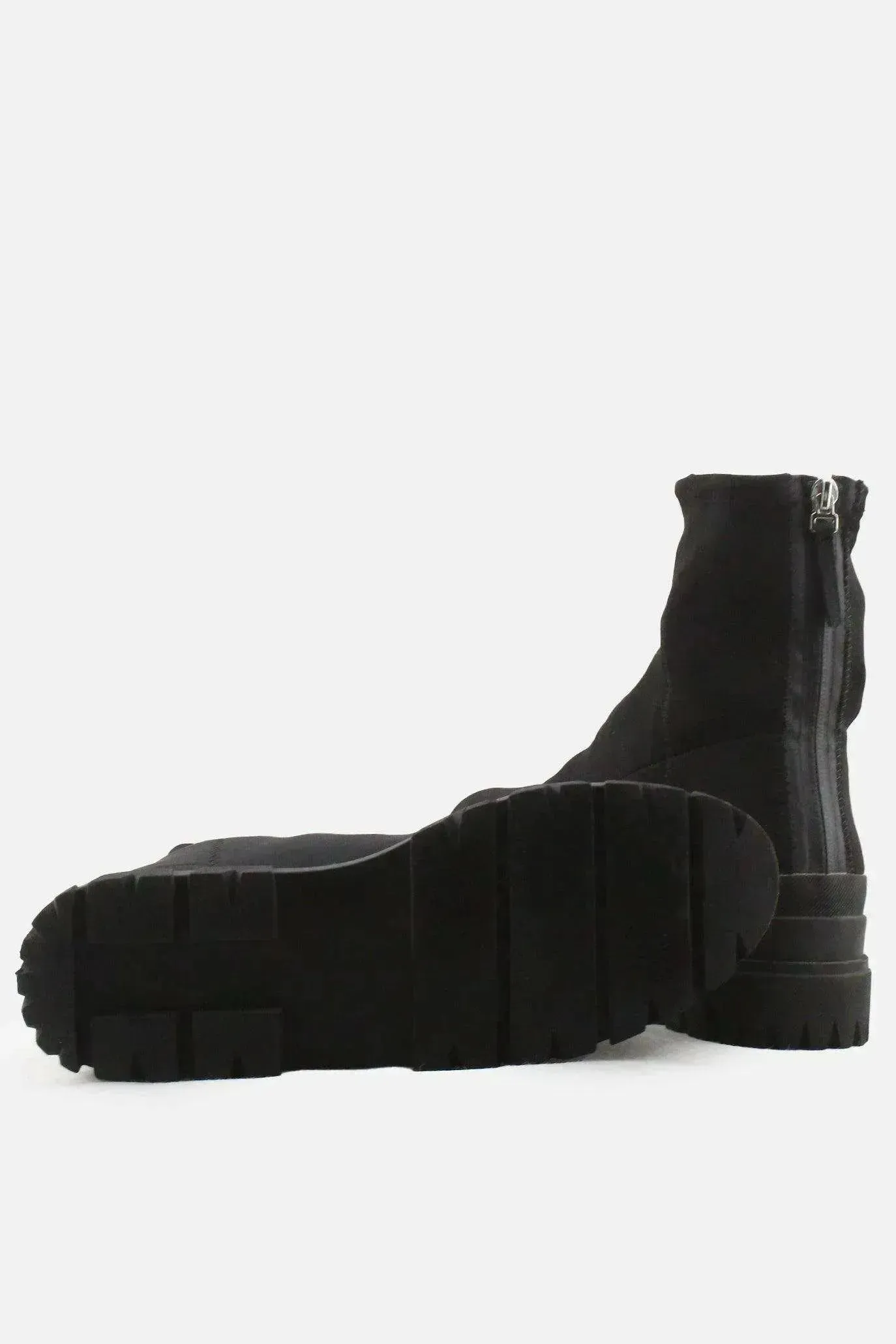 Bershka Zipper Chelsea Sock Boots | Textile