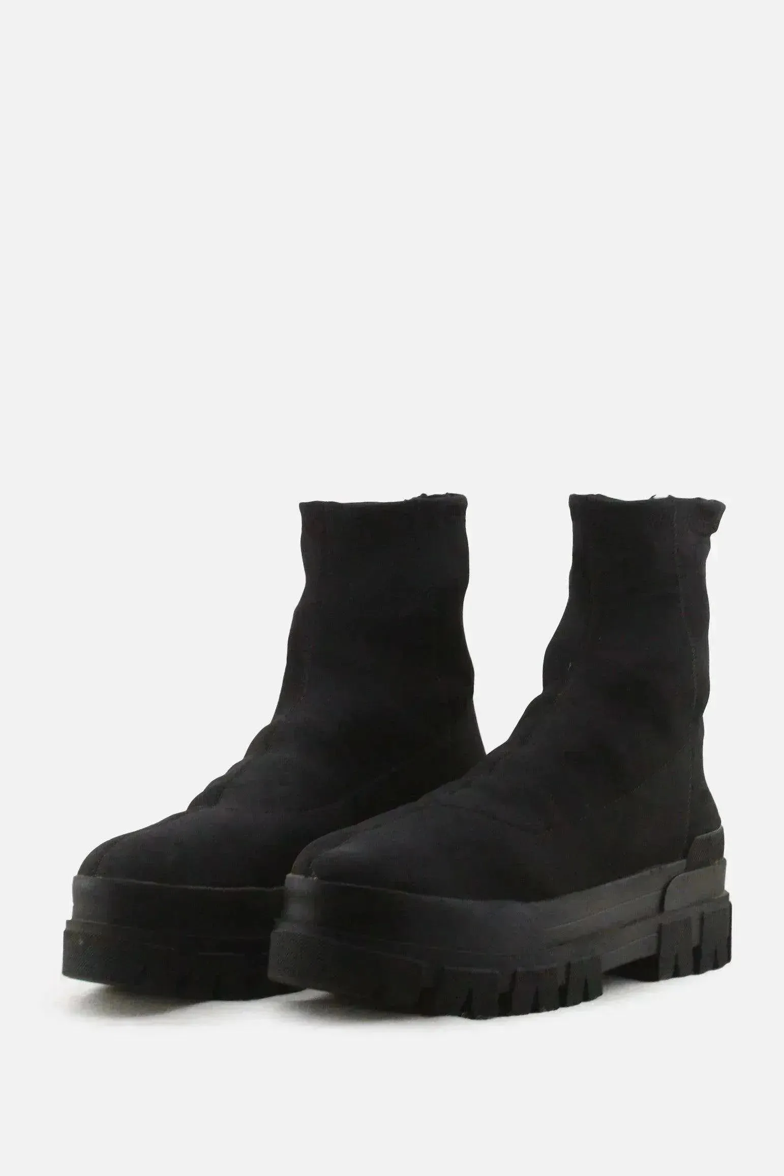 Bershka Zipper Chelsea Sock Boots | Textile