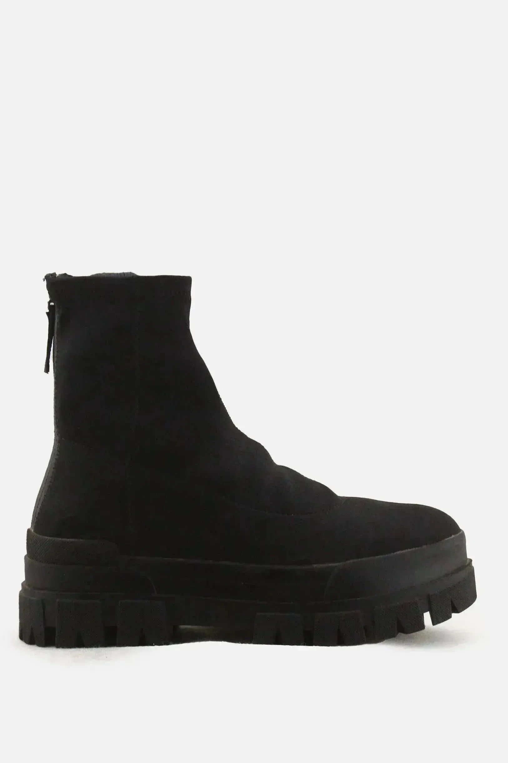 Bershka Zipper Chelsea Sock Boots | Textile