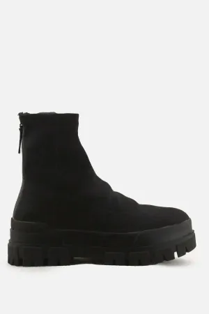Bershka Zipper Chelsea Sock Boots | Textile