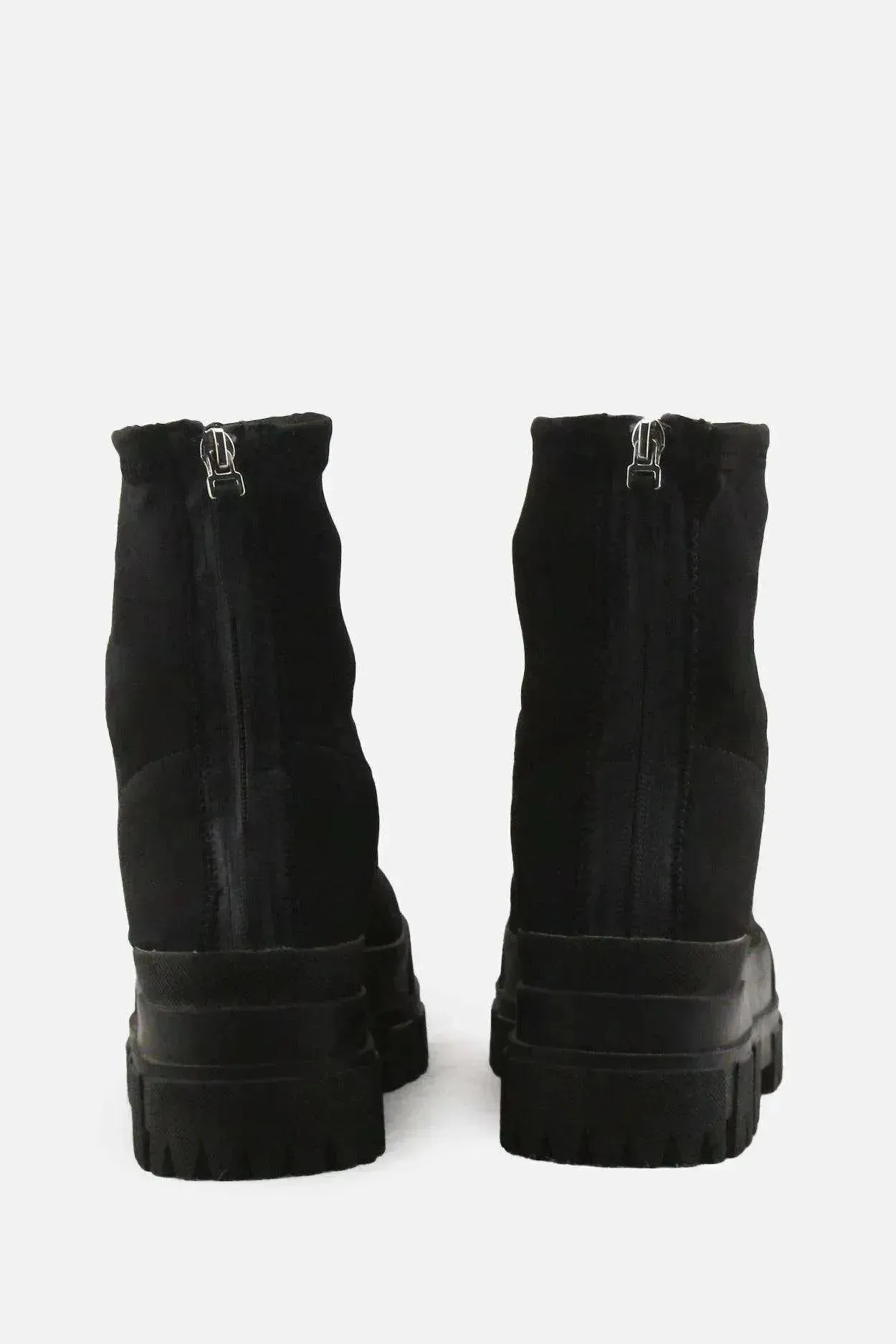 Bershka Zipper Chelsea Sock Boots | Textile