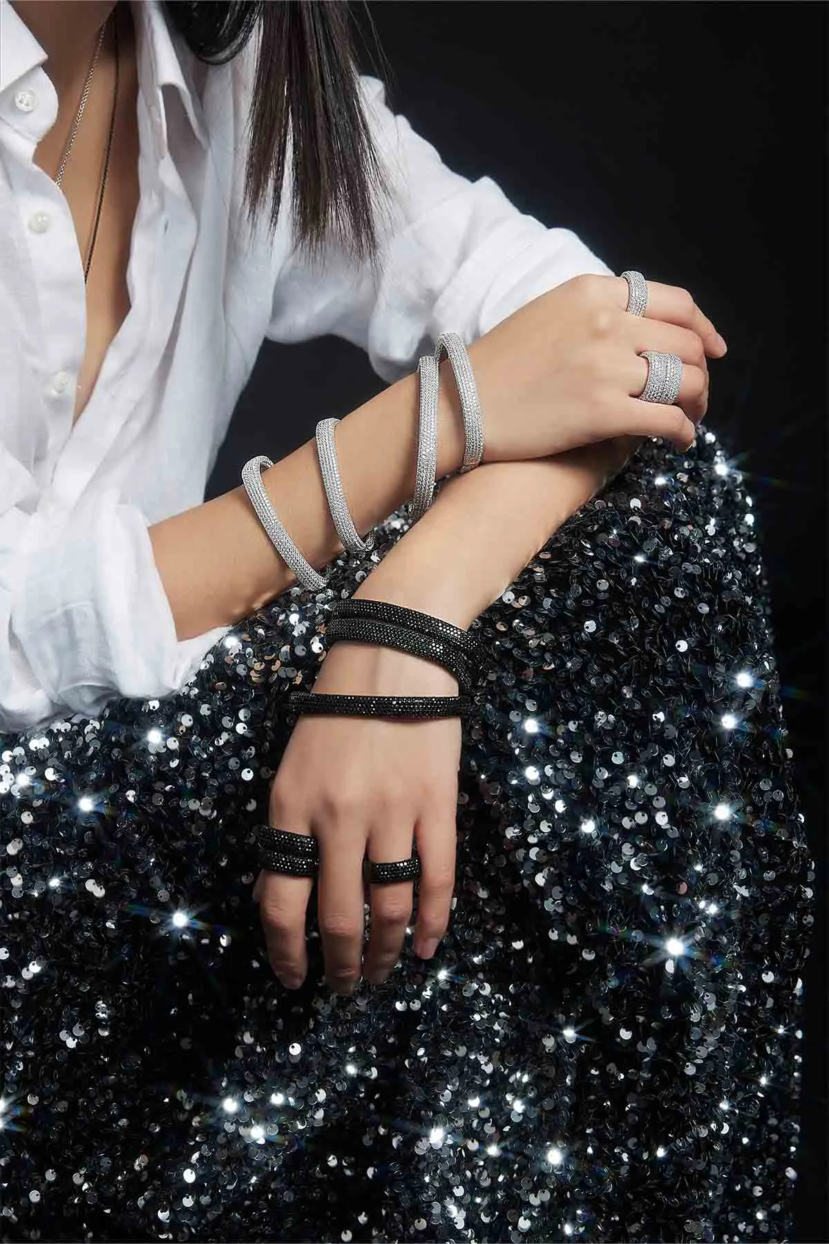 Black Chunky Pavé Bangle