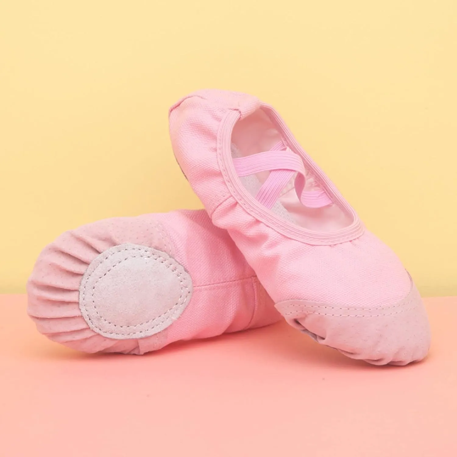 Canvas Ballet Shoes Highly Stretch Girls Boys Ballet Slippers Split Sole Yoga Dance Shoe with Elastic for Kids