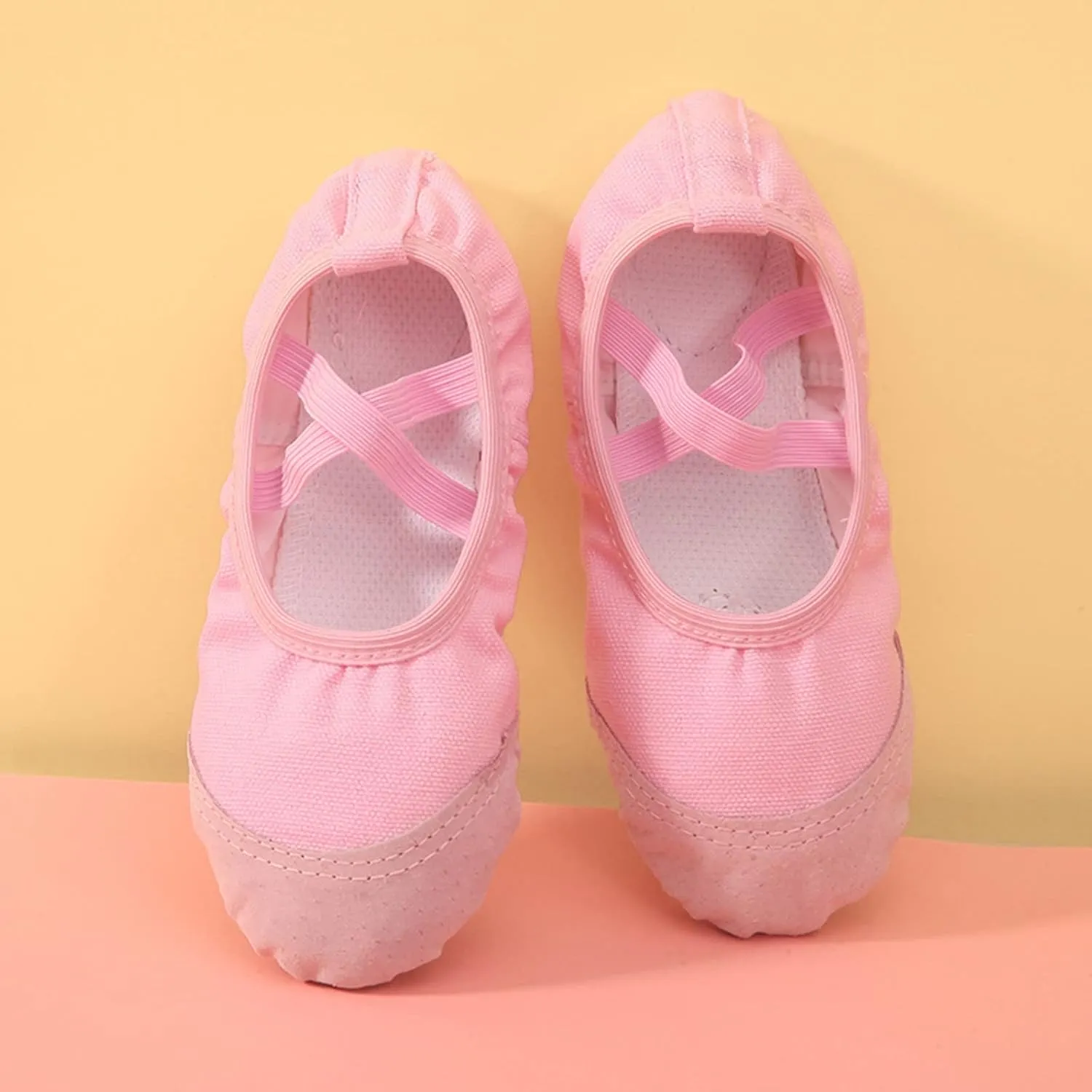 Canvas Ballet Shoes Highly Stretch Girls Boys Ballet Slippers Split Sole Yoga Dance Shoe with Elastic for Kids