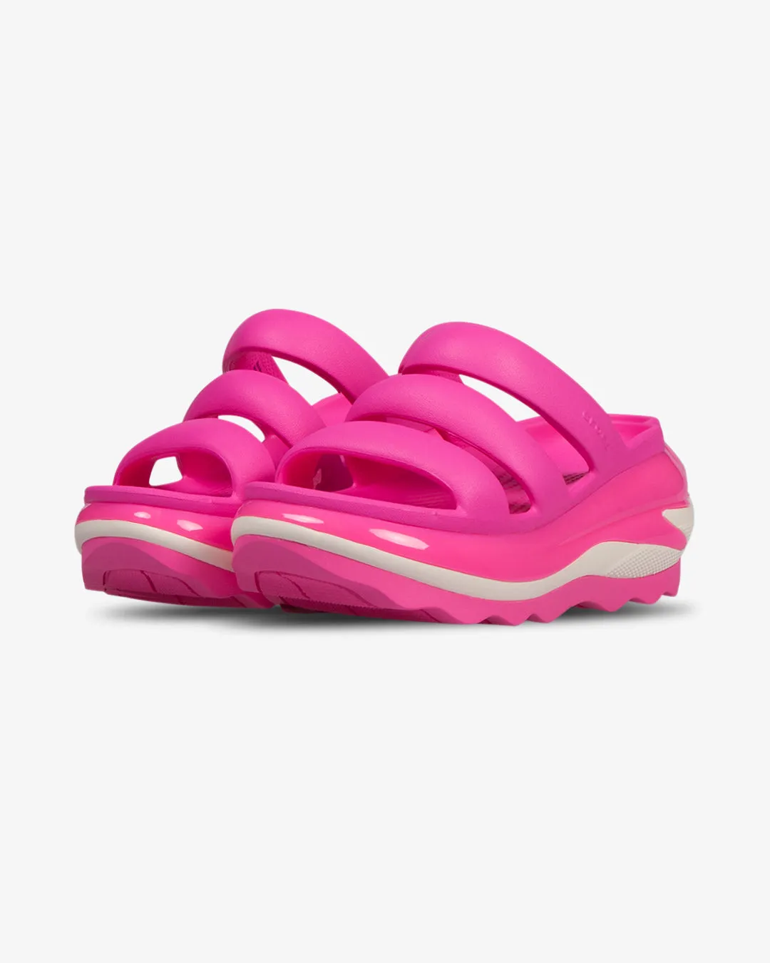 Crocs Mega Crush Triple Strap Slides Pink