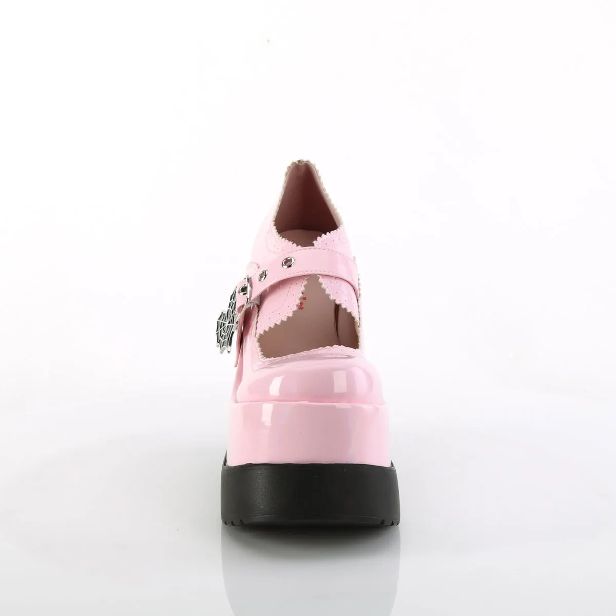 Demonia VOID-38 | Baby Pink Hologram Patent Mary Janes