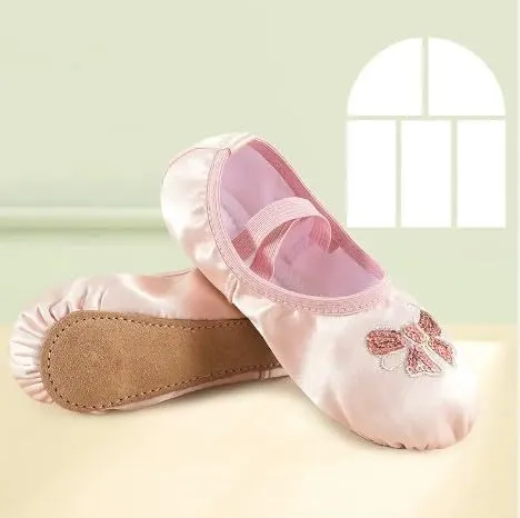 Girl's Ballet Shoes Canvas Dance Slippers Split Sole Kids