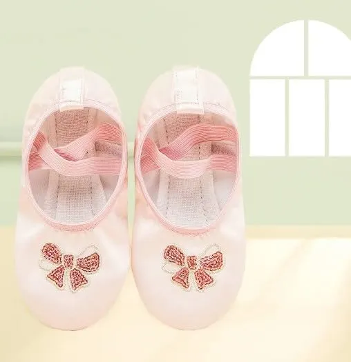 Girl's Ballet Shoes Canvas Dance Slippers Split Sole Kids