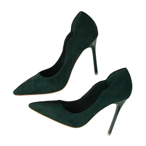 LALA IKAI Slip On Women Pumps Spring Autumn Elegant Wedding Shoes High Heel Pointed Toe Ladies Shoes Female XWC0575-5