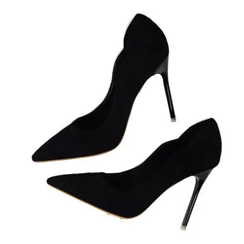LALA IKAI Slip On Women Pumps Spring Autumn Elegant Wedding Shoes High Heel Pointed Toe Ladies Shoes Female XWC0575-5