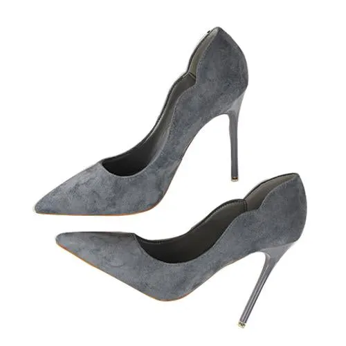 LALA IKAI Slip On Women Pumps Spring Autumn Elegant Wedding Shoes High Heel Pointed Toe Ladies Shoes Female XWC0575-5