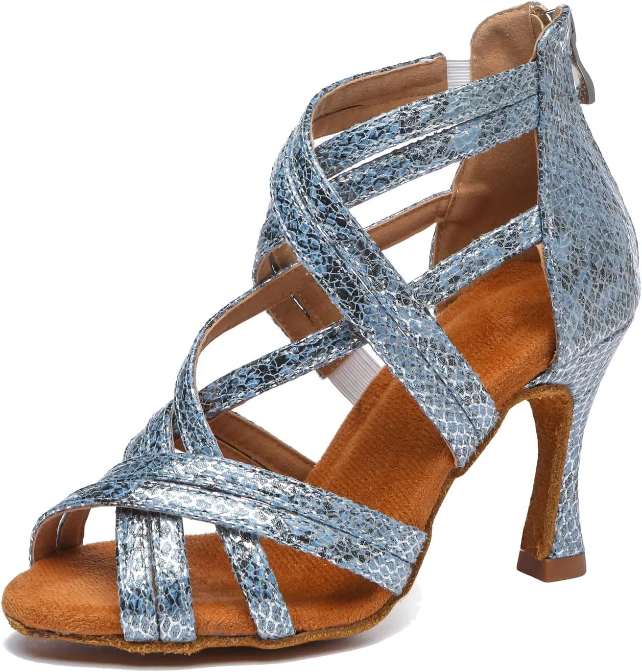 Minishion Dancing Shoes Heels for Women Snake Wedding Sandals L538