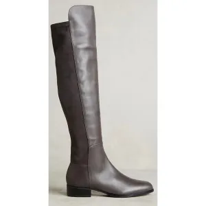 Miss Albright Over-the-Knee Black Leather Boots Size 7.5