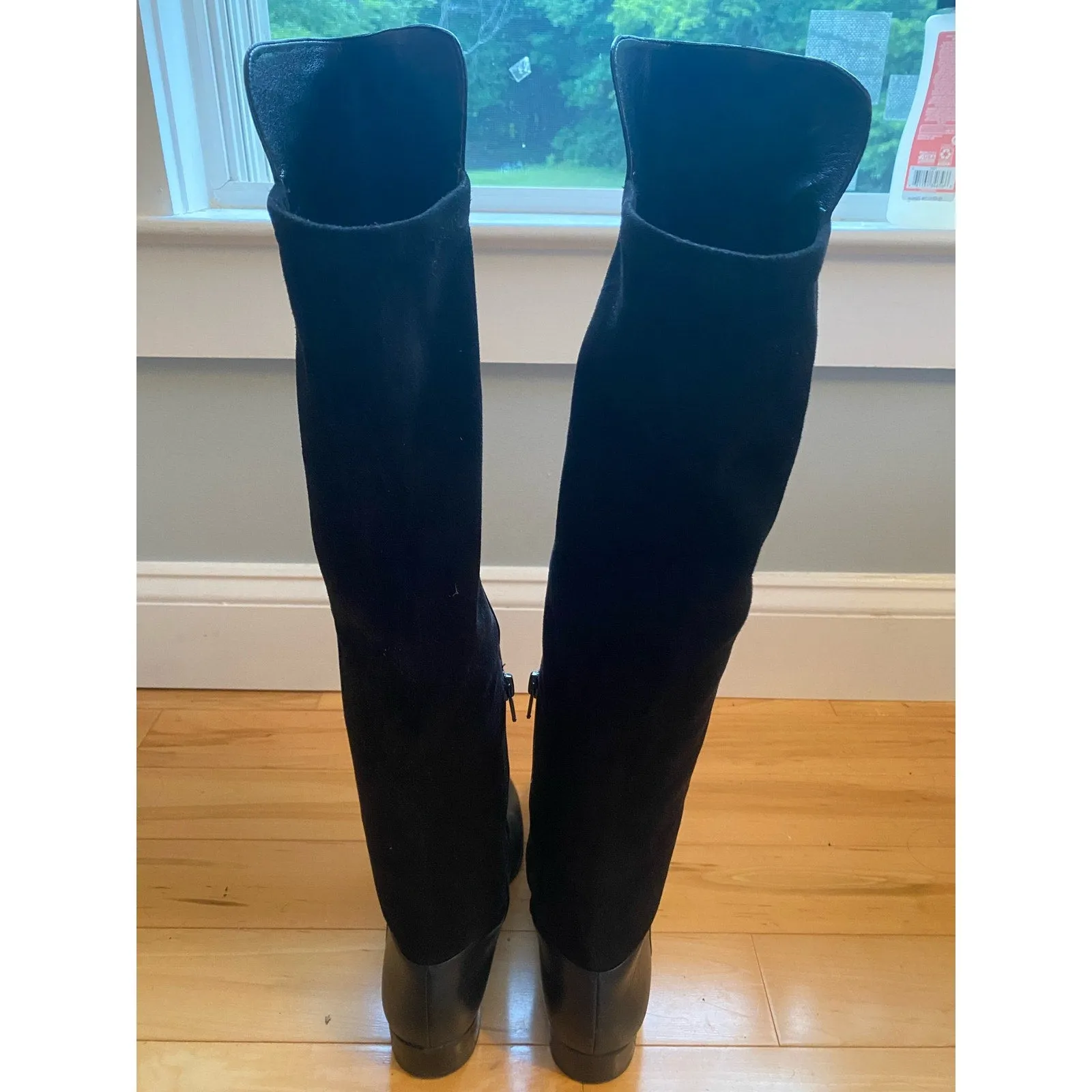 Miss Albright Over-the-Knee Black Leather Boots Size 7.5