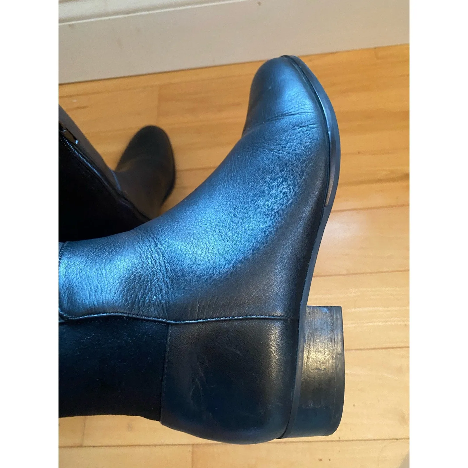 Miss Albright Over-the-Knee Black Leather Boots Size 7.5