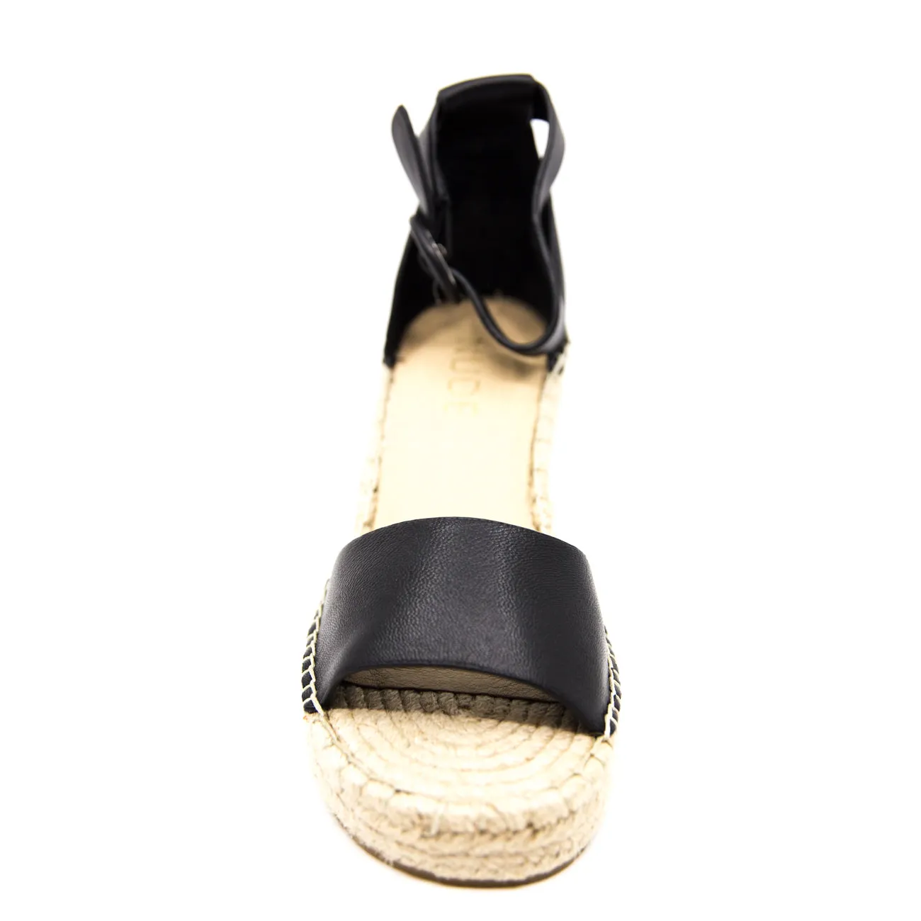 Nude Dahlia Black Wedge Sandal