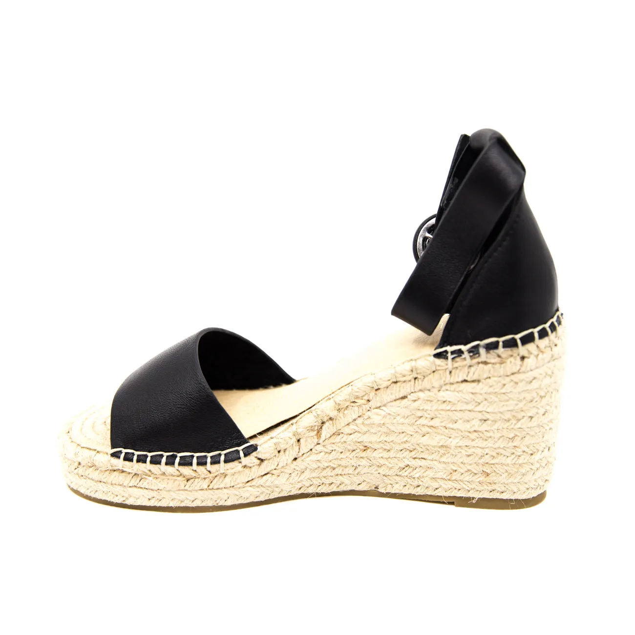 Nude Dahlia Black Wedge Sandal