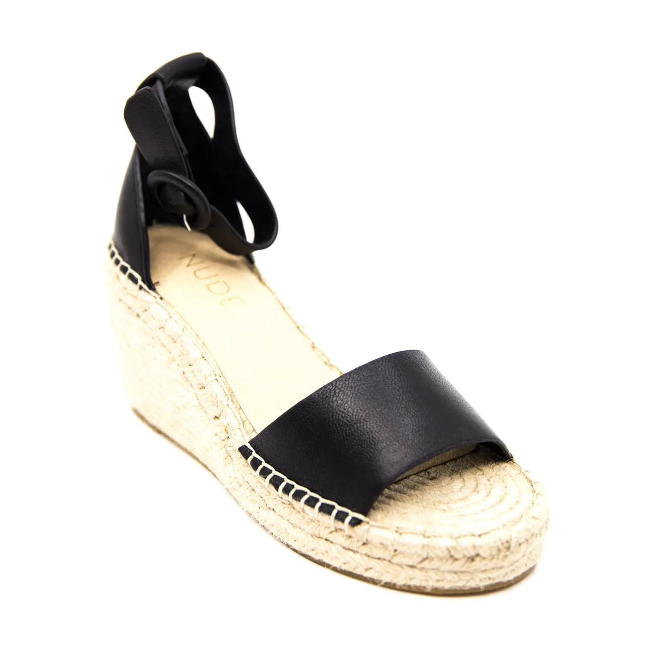 Nude Dahlia Black Wedge Sandal