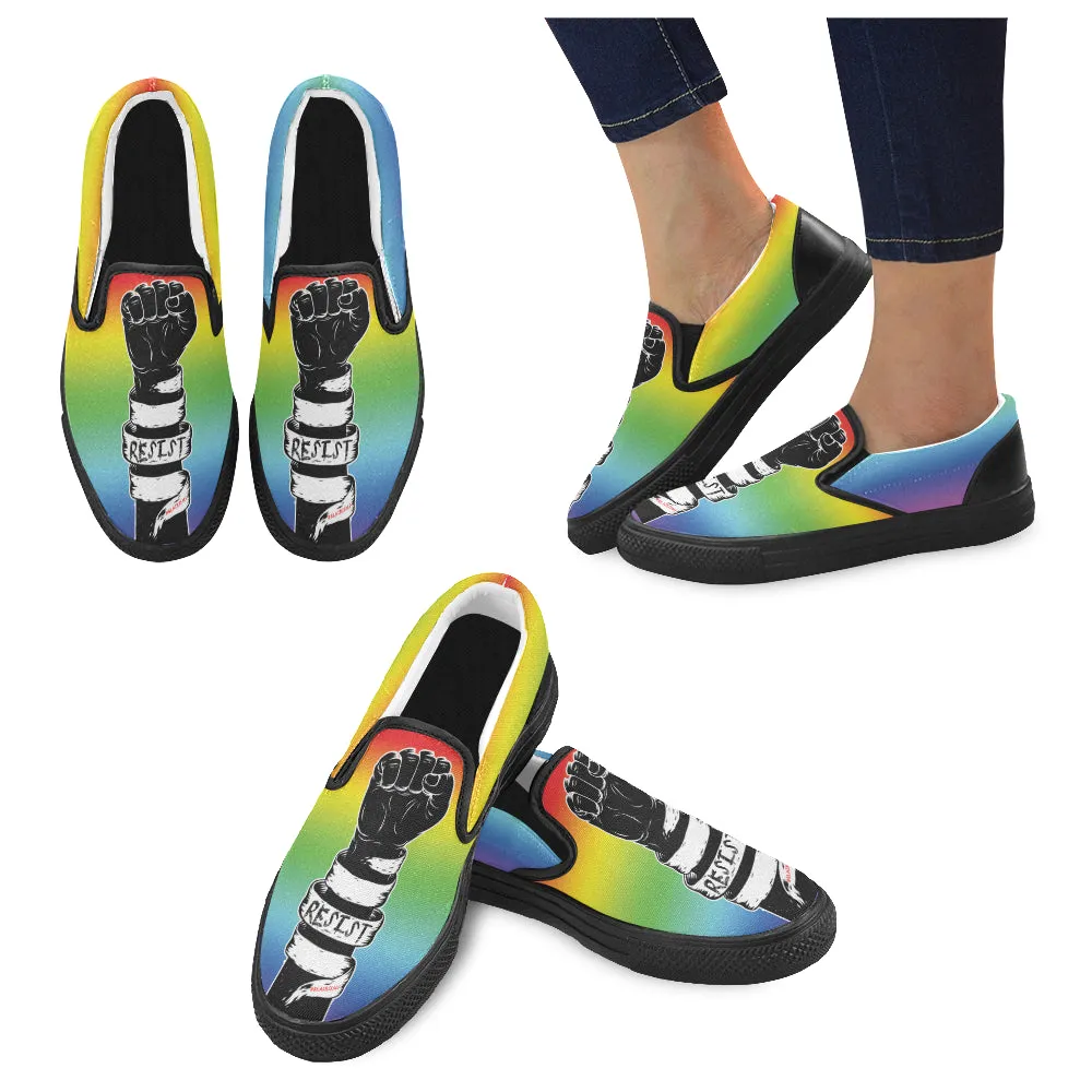 RESIST FIST WOMEN'S SLIP ON SHOES