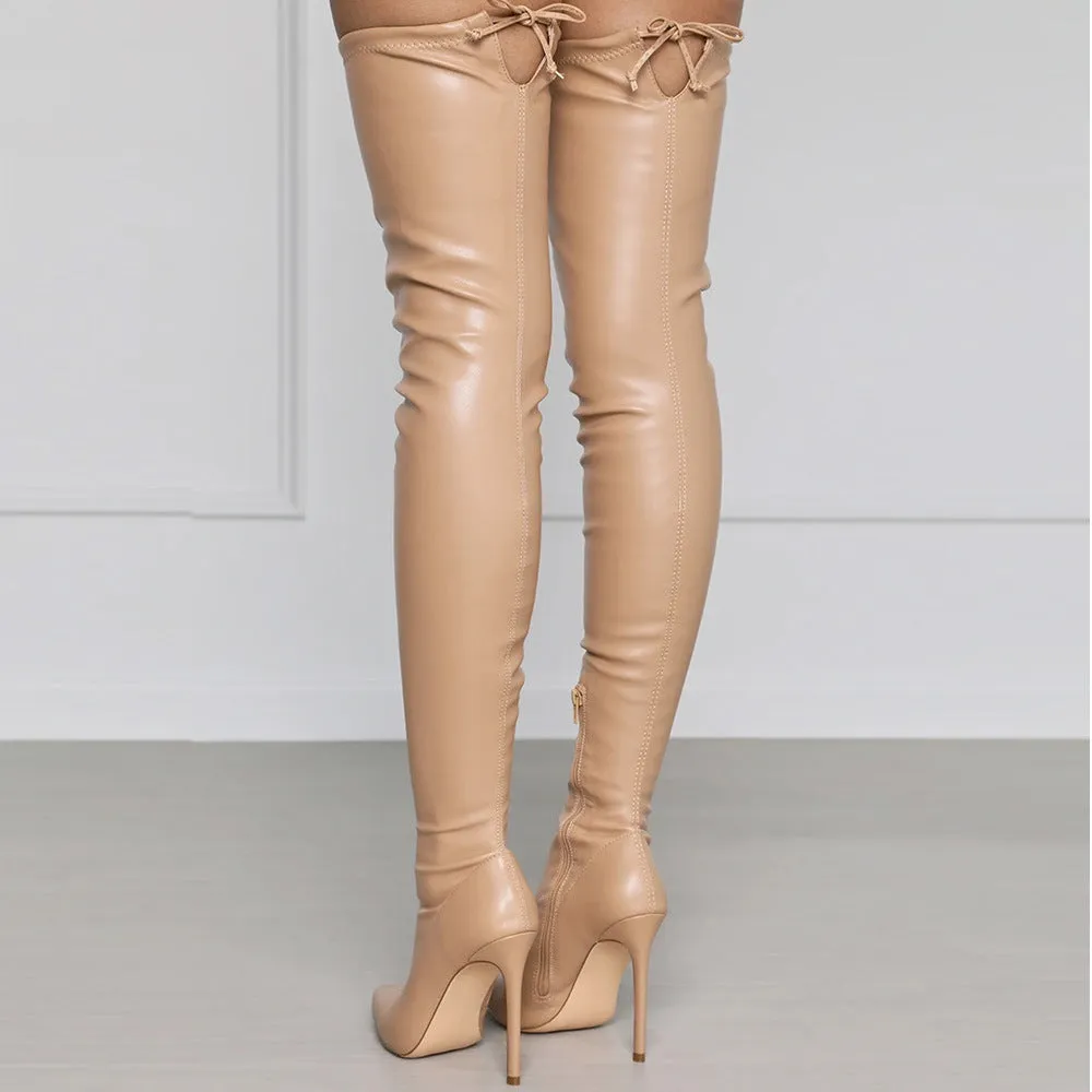 Sexy Pu Pointed High Stiletto Heel Over The Knee Boots