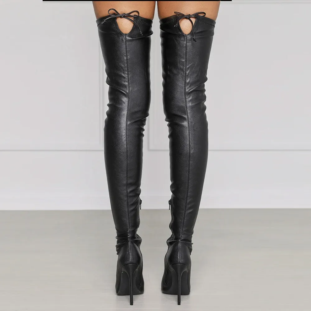 Sexy Pu Pointed High Stiletto Heel Over The Knee Boots