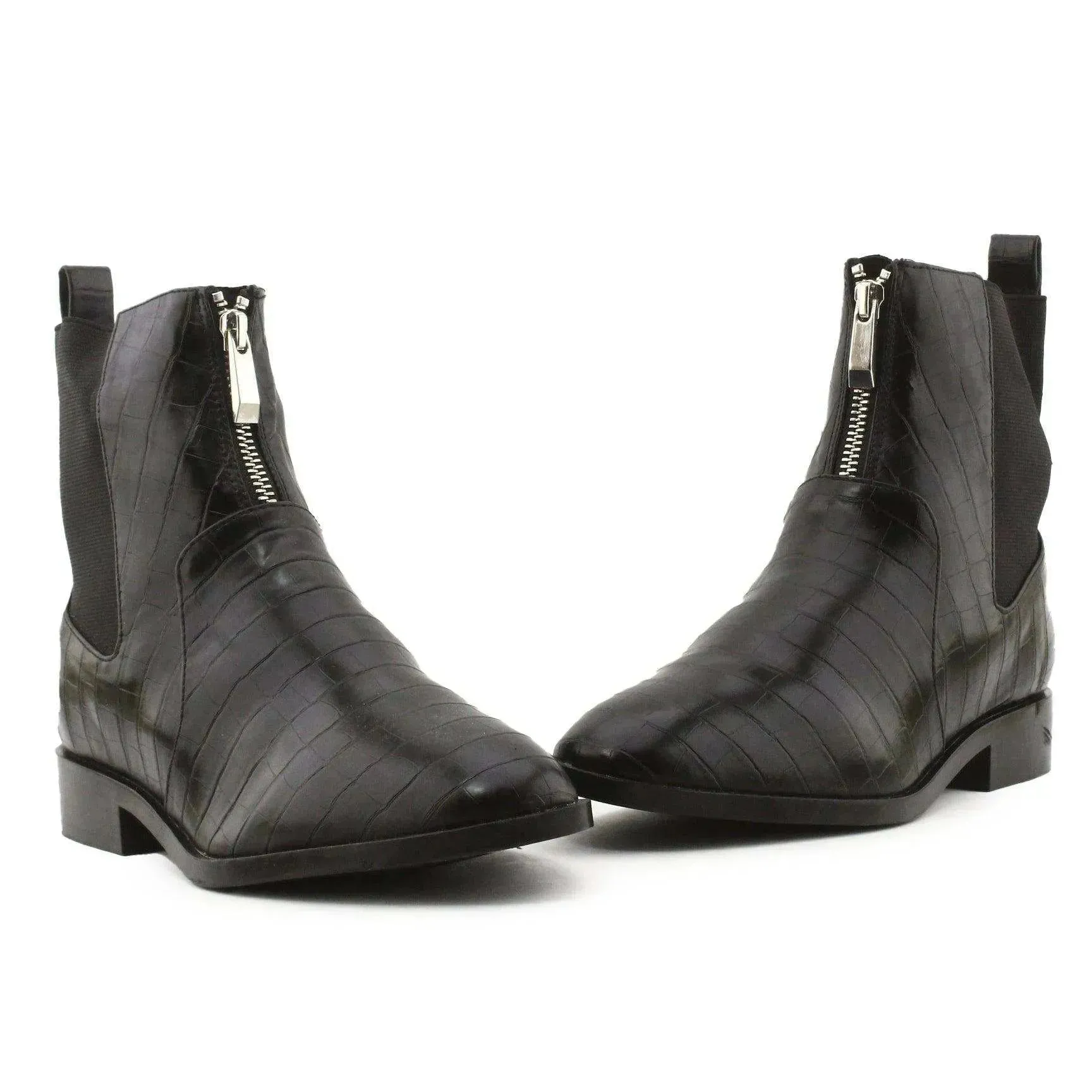 Stradivarius Zipper Stretchable Ankle Boots | 100% Authentic Leather