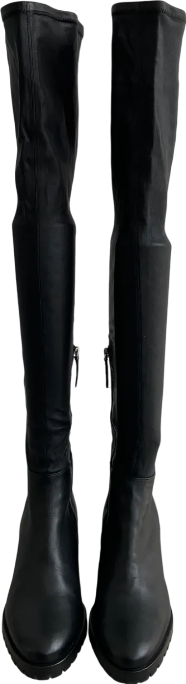 Uterque Black Over The Knee Boots UK 8 EU 41 