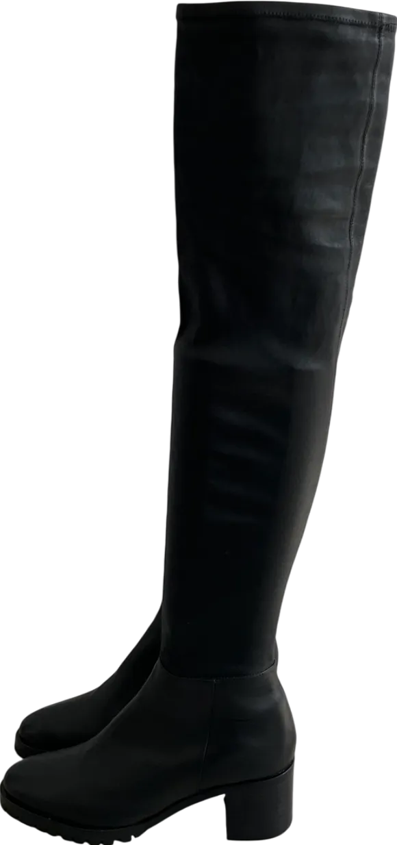 Uterque Black Over The Knee Boots UK 8 EU 41 