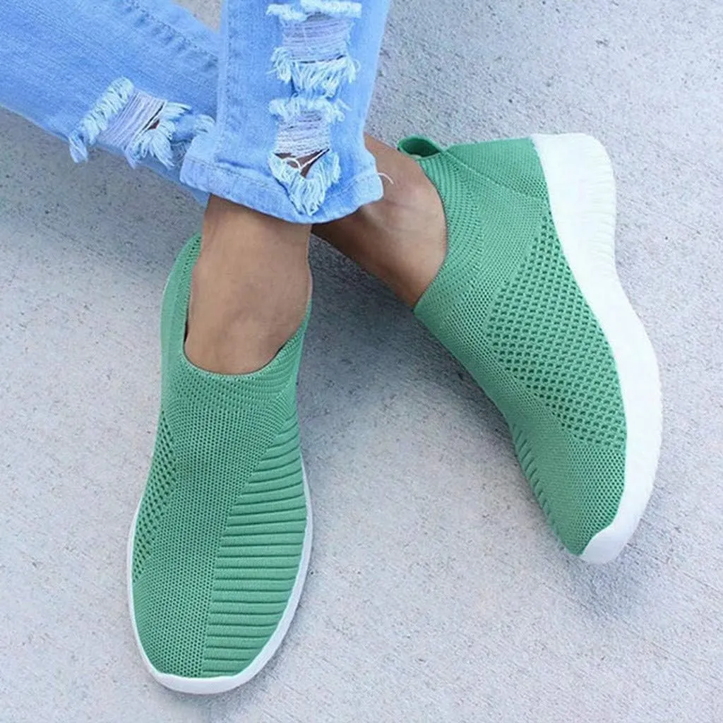 Women's Fashion Sneaker Mesh Slip On Black Non Slip Shoes for Women Comfortable Womens Leather Tennis Shoes Slip On Loafers Womens All Black Sneakers