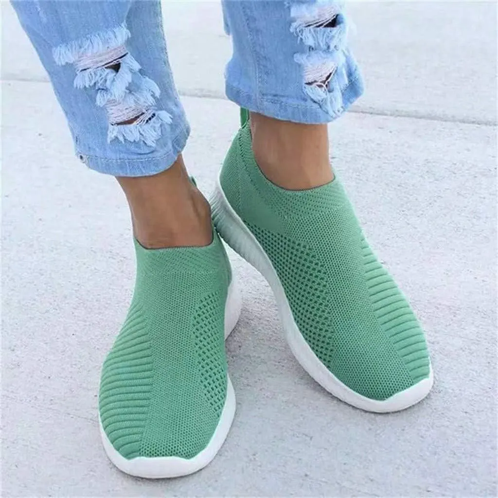 Women's Fashion Sneaker Mesh Slip On Black Non Slip Shoes for Women Comfortable Womens Leather Tennis Shoes Slip On Loafers Womens All Black Sneakers
