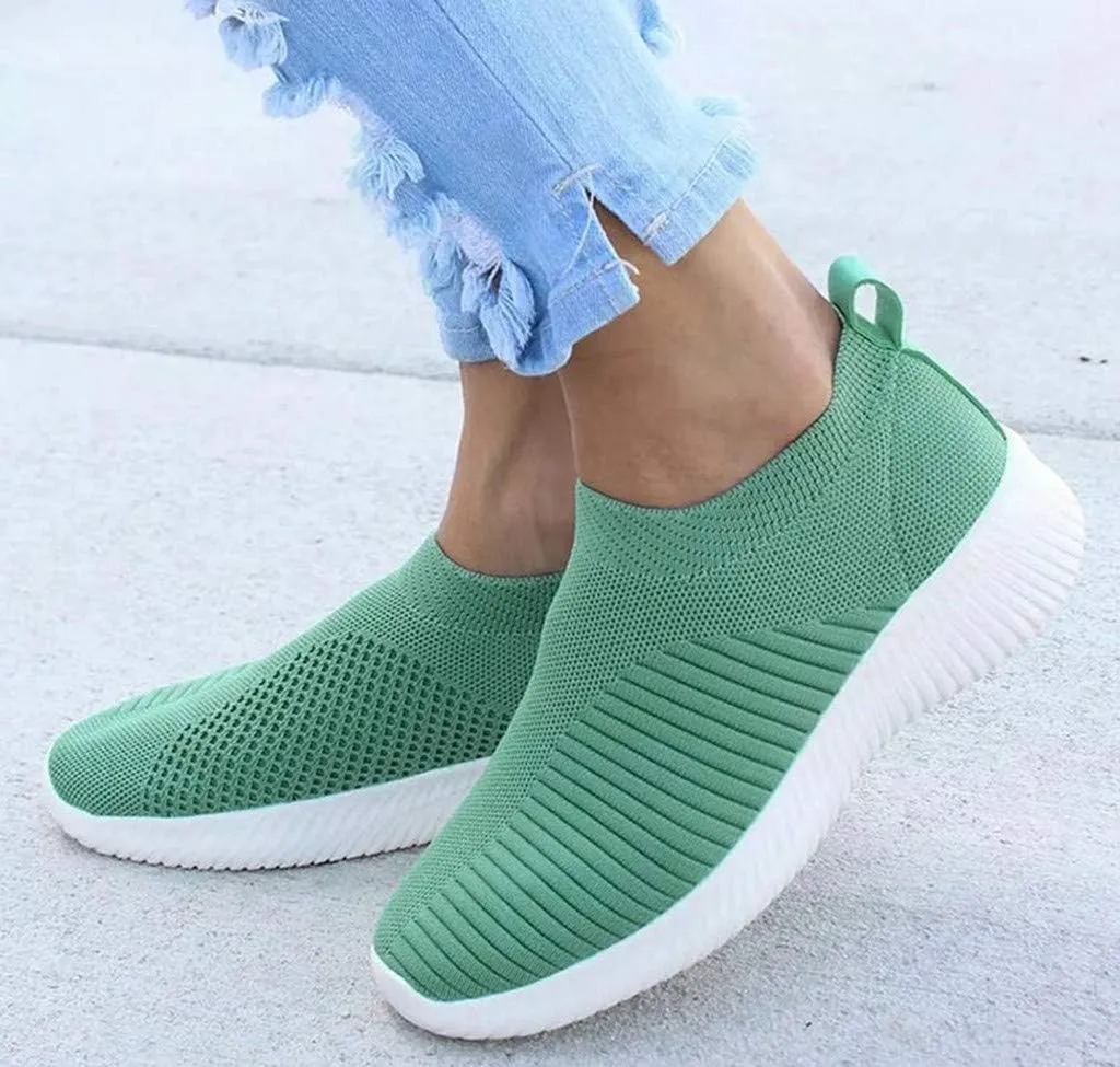 Women's Fashion Sneaker Mesh Slip On Black Non Slip Shoes for Women Comfortable Womens Leather Tennis Shoes Slip On Loafers Womens All Black Sneakers