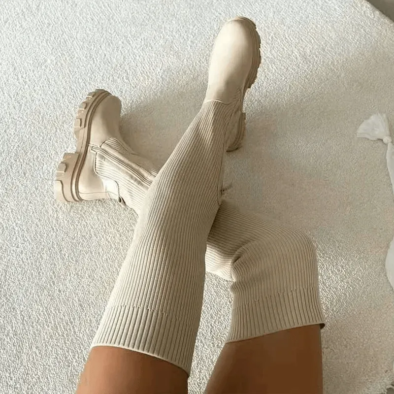 Women's Over-the-Knee Stretch Boots: Stylish & Comfortable Footwear