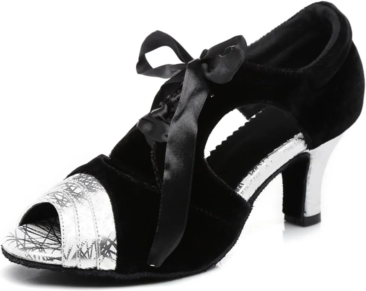 Women's Peep Toe Synthetic Ballroom Morden Tango Party Wedding Practice Professional Dance Shoes