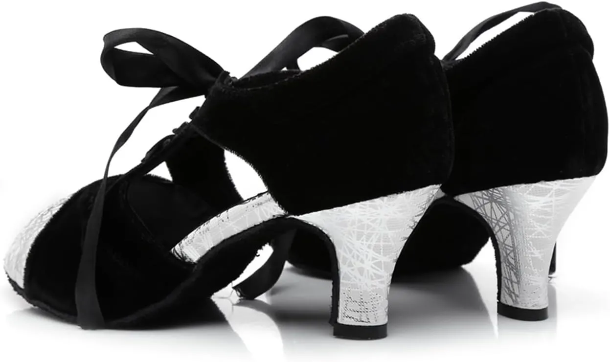 Women's Peep Toe Synthetic Ballroom Morden Tango Party Wedding Practice Professional Dance Shoes