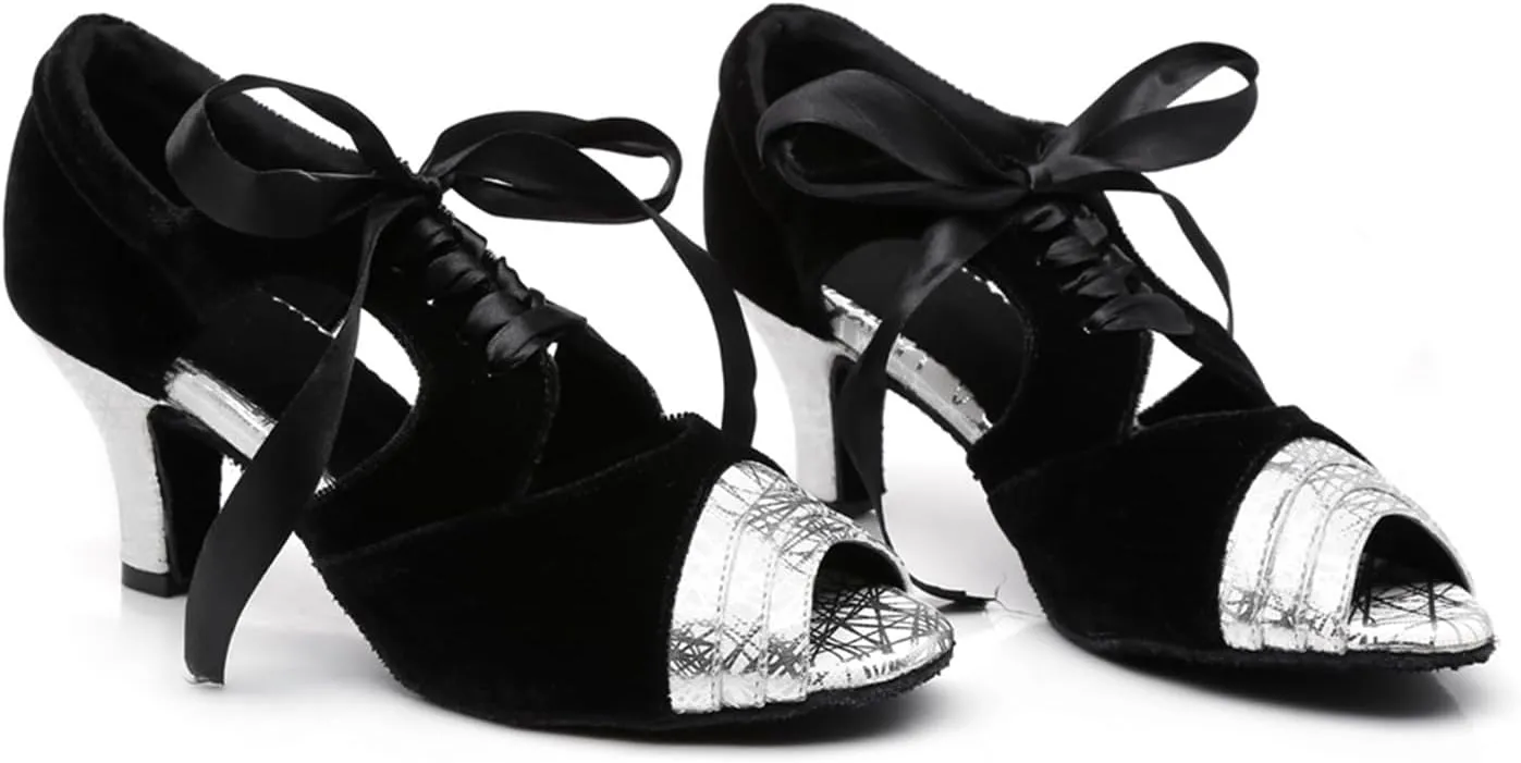 Women's Peep Toe Synthetic Ballroom Morden Tango Party Wedding Practice Professional Dance Shoes